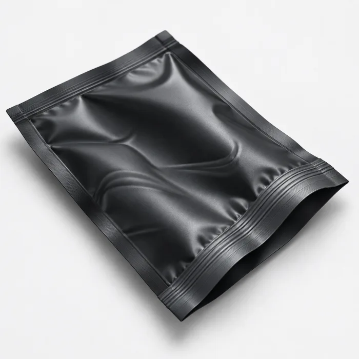 A red pouch with a high-shine surface, showing the gloss finish
