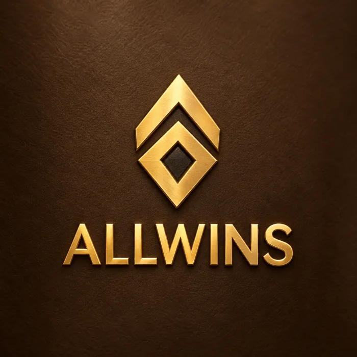 A black pouch with a glossy spot UV ALLWINS logo raised over a matte ground
