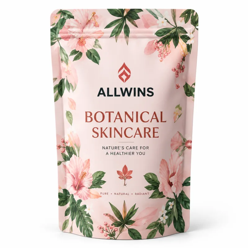 A black ALLWINS premium pet food pouch printed with a dog