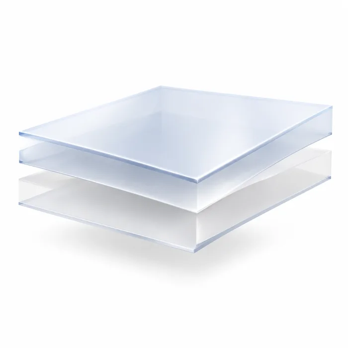 Two clear film layers held apart to show a BOPP over PE laminate structure